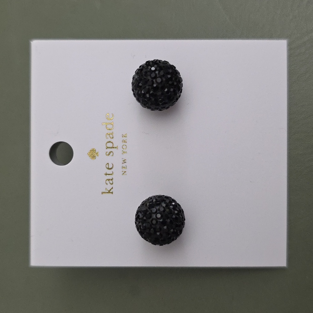 Kate Spade Razzle Dazzle Black Studded Earrings NWOT